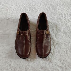 Clarks Bendables Leather Slip On Shoes